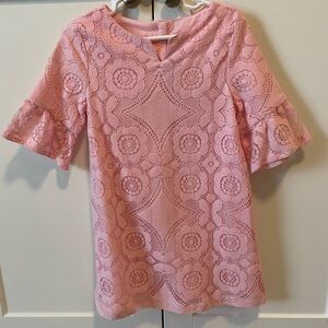 Janie and Jack pink sheath dress with bell sleeves